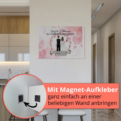 Willkommens Fotoboard Hochzeit Watercolor Geschenkideen Magnet Poster