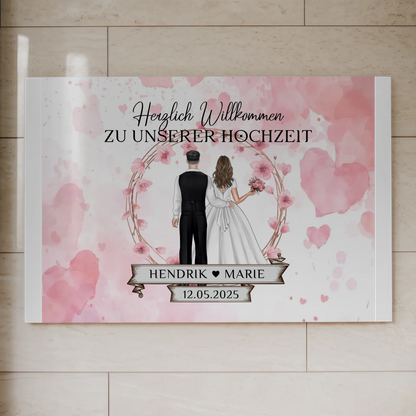 Willkommens Fotoboard Hochzeit Watercolor Geschenkideen Magnet Poster