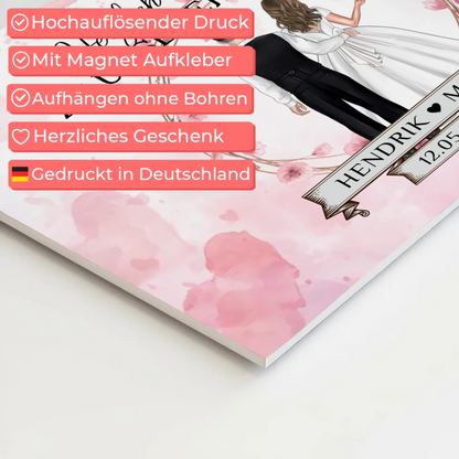 Willkommens Fotoboard Hochzeit Watercolor Geschenkideen Magnet Poster