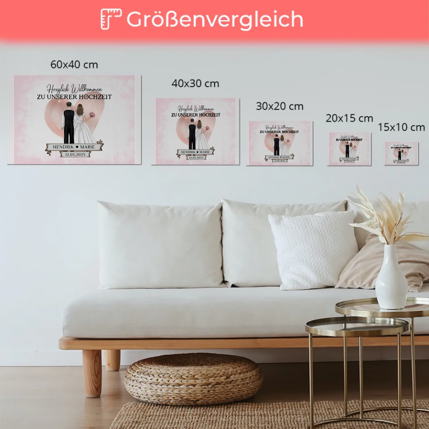 Willkommensschild Hochzeit Blüten Fotoboard Geschenkideen