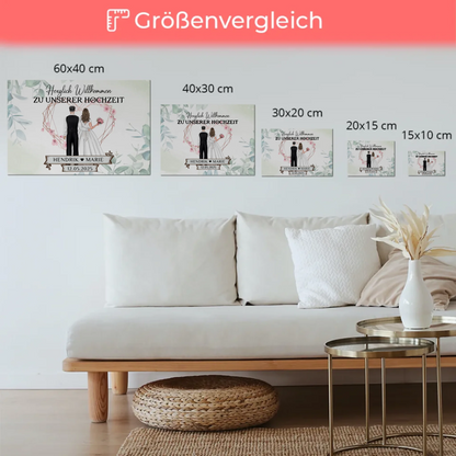 Hochzeit Willkommensschild Herz Rose Fotoboard Design