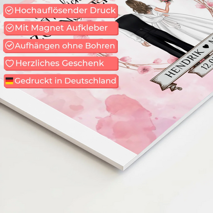 Willkommens Fotoboard Hochzeit Watercolor Geschenkideen Magnet Poster