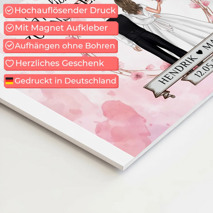 Willkommens Fotoboard Hochzeit Watercolor Geschenkideen Magnet Poster