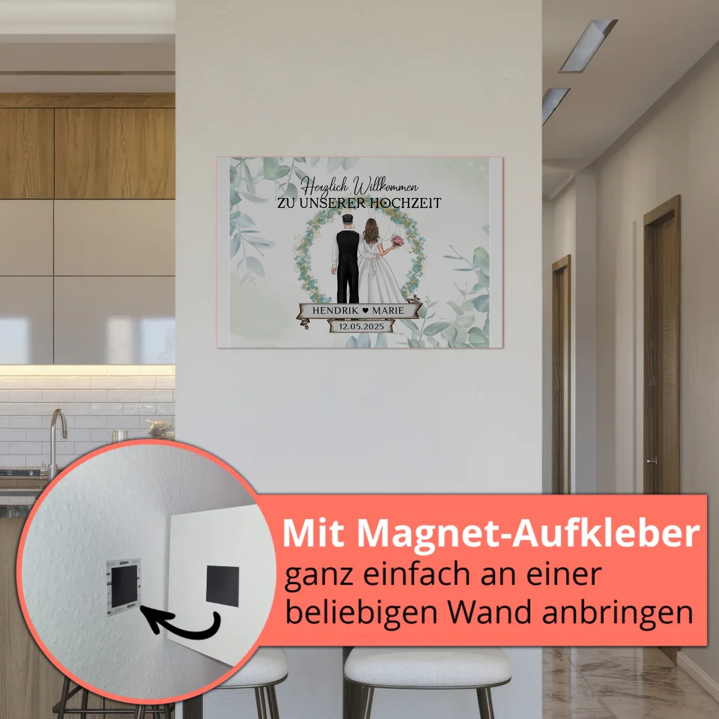 Fotoboard Hochzeit Herzlich Willkommen Blütenkreis Geschenk
