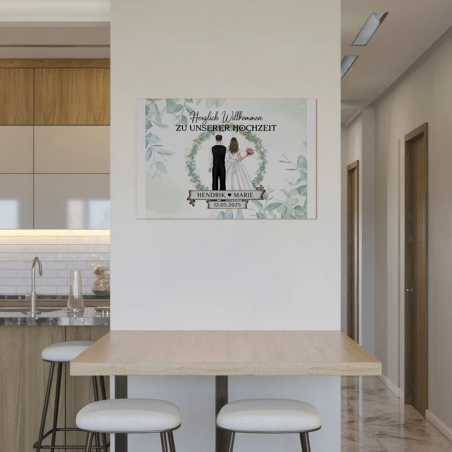 Fotoboard Hochzeit Herzlich Willkommen Blütenkreis Geschenk