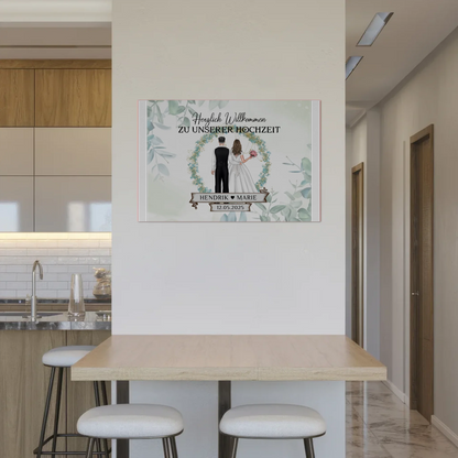 Fotoboard Hochzeit Herzlich Willkommen Blütenkreis Geschenk