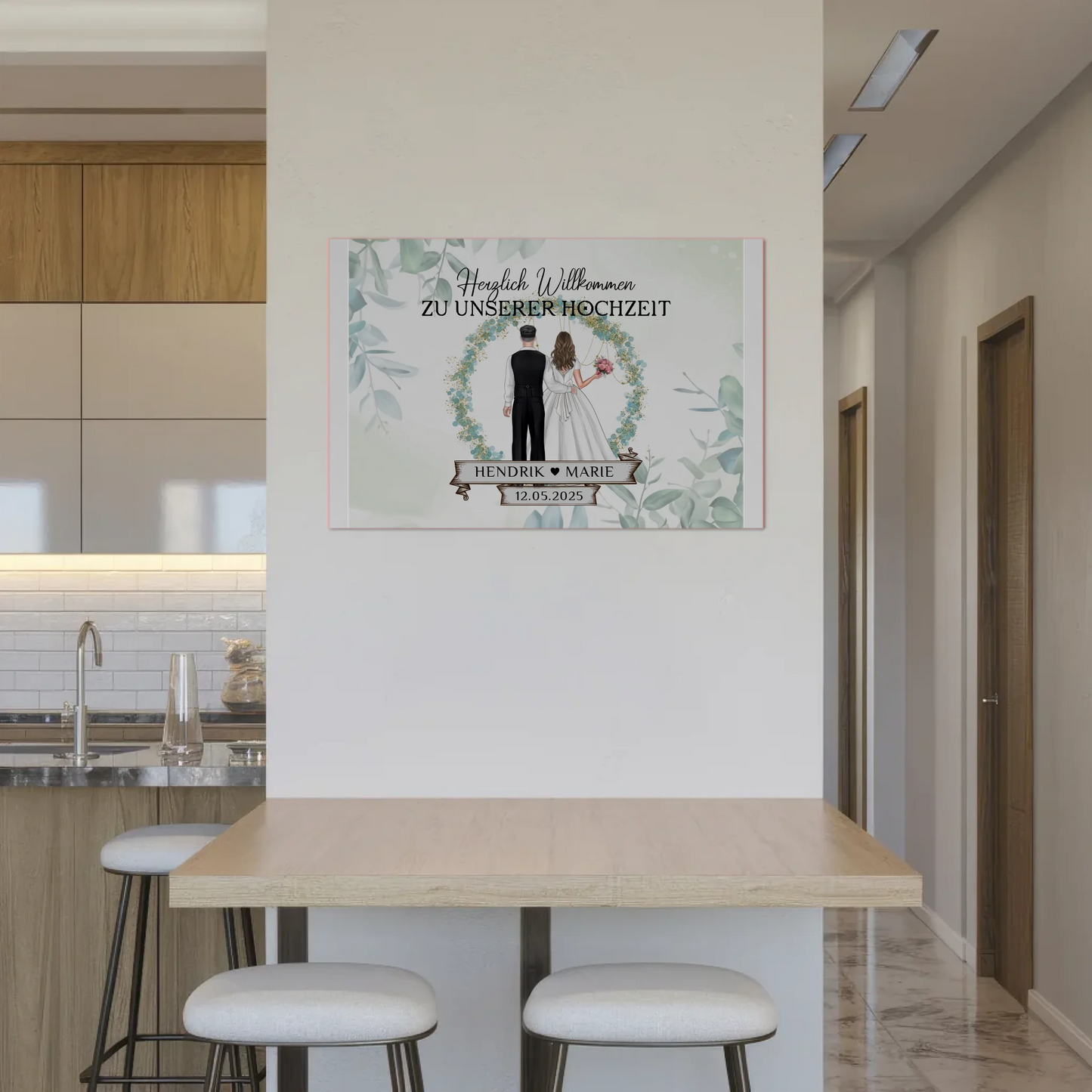 Fotoboard Hochzeit Herzlich Willkommen Blütenkreis Geschenk