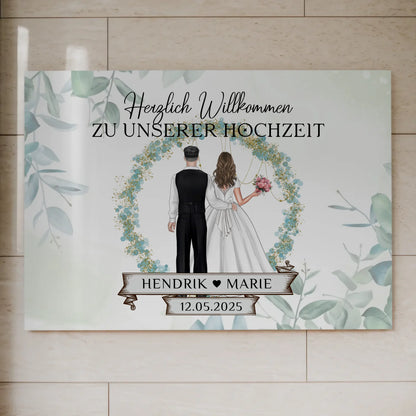 Fotoboard Hochzeit Herzlich Willkommen Blütenkreis Geschenk