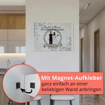 Fotoboard Hochzeit Herzlich Willkommen Blütenkreis Geschenk