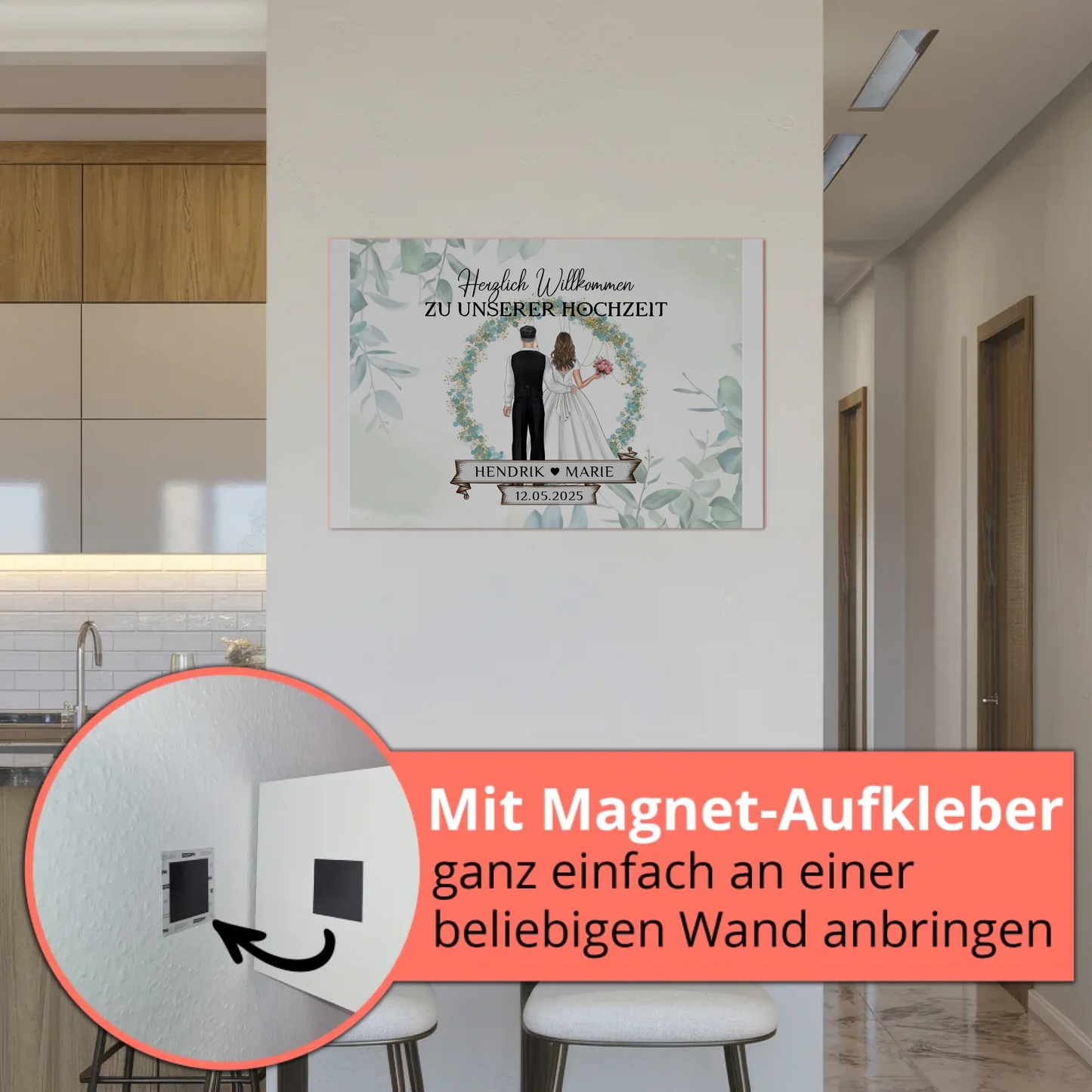 Fotoboard Hochzeit Herzlich Willkommen Blütenkreis Geschenk