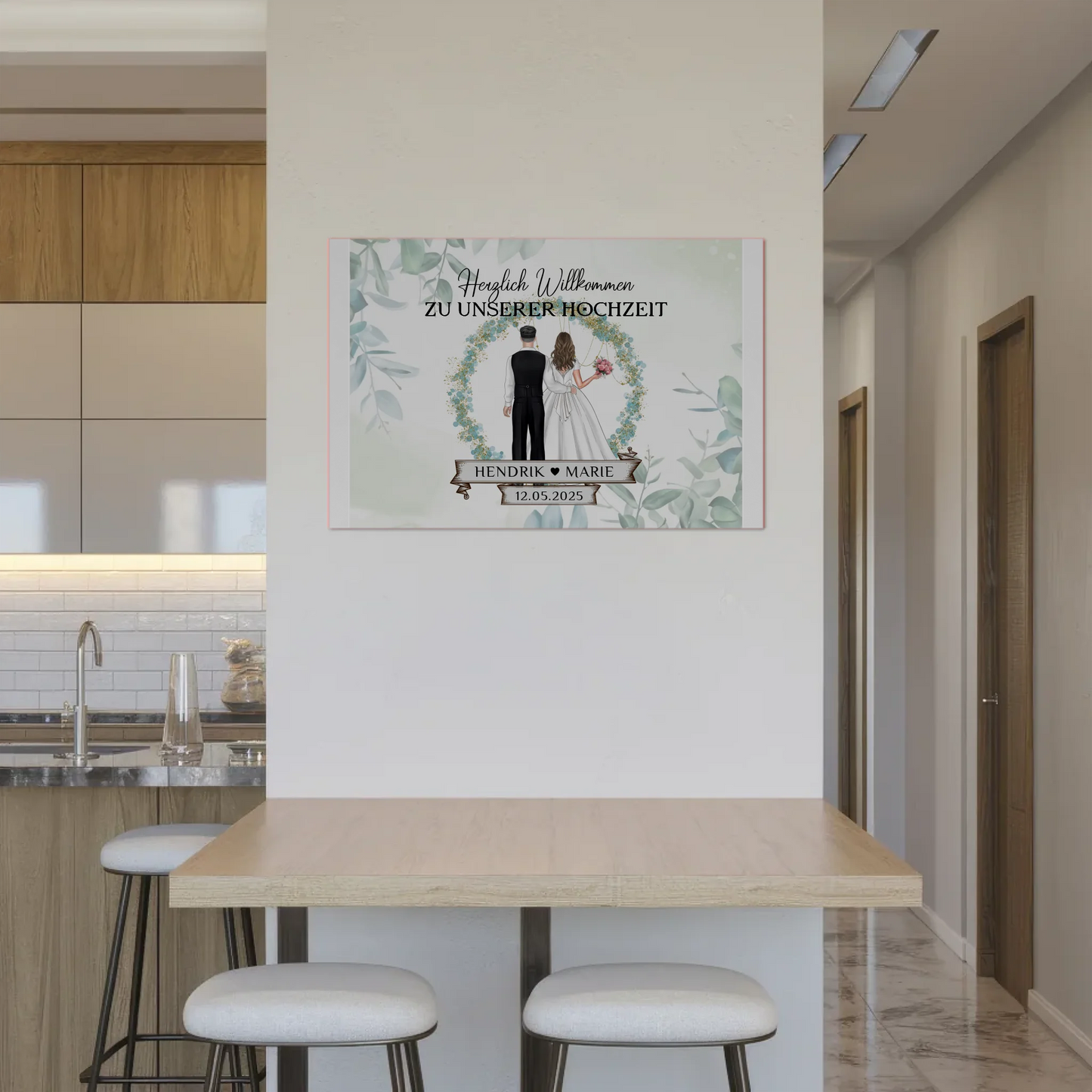 Fotoboard Hochzeit Herzlich Willkommen Blütenkreis Geschenk