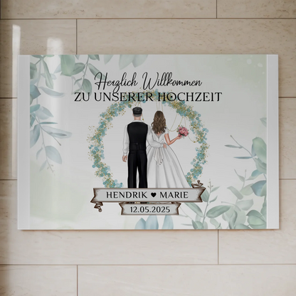 Fotoboard Hochzeit Herzlich Willkommen Blütenkreis Geschenk