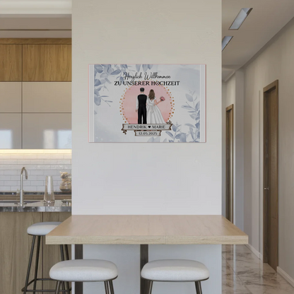 Willkommensschild Hochzeit Eucalyptus Blau Fotoboard