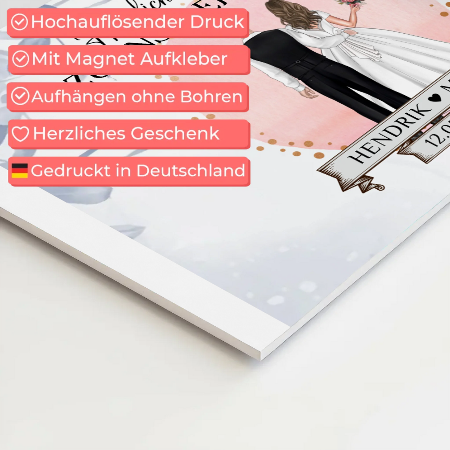 Willkommensschild Hochzeit Eucalyptus Blau Fotoboard