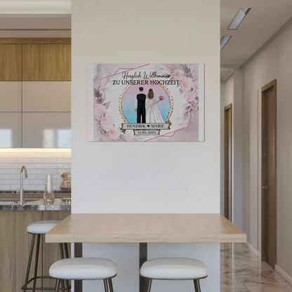 Floral Fotoboard Hochzeit Willkommensschild Personalisiert