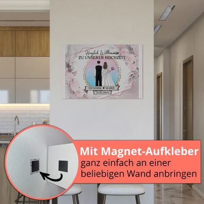 Floral Fotoboard Hochzeit Willkommensschild Personalisiert