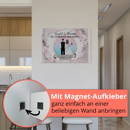 Floral Fotoboard Hochzeit Willkommensschild Personalisiert