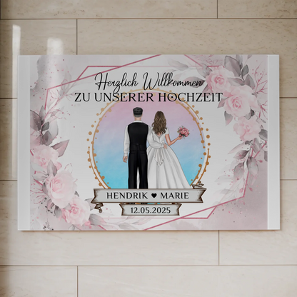 Floral Fotoboard Hochzeit Willkommensschild Personalisiert