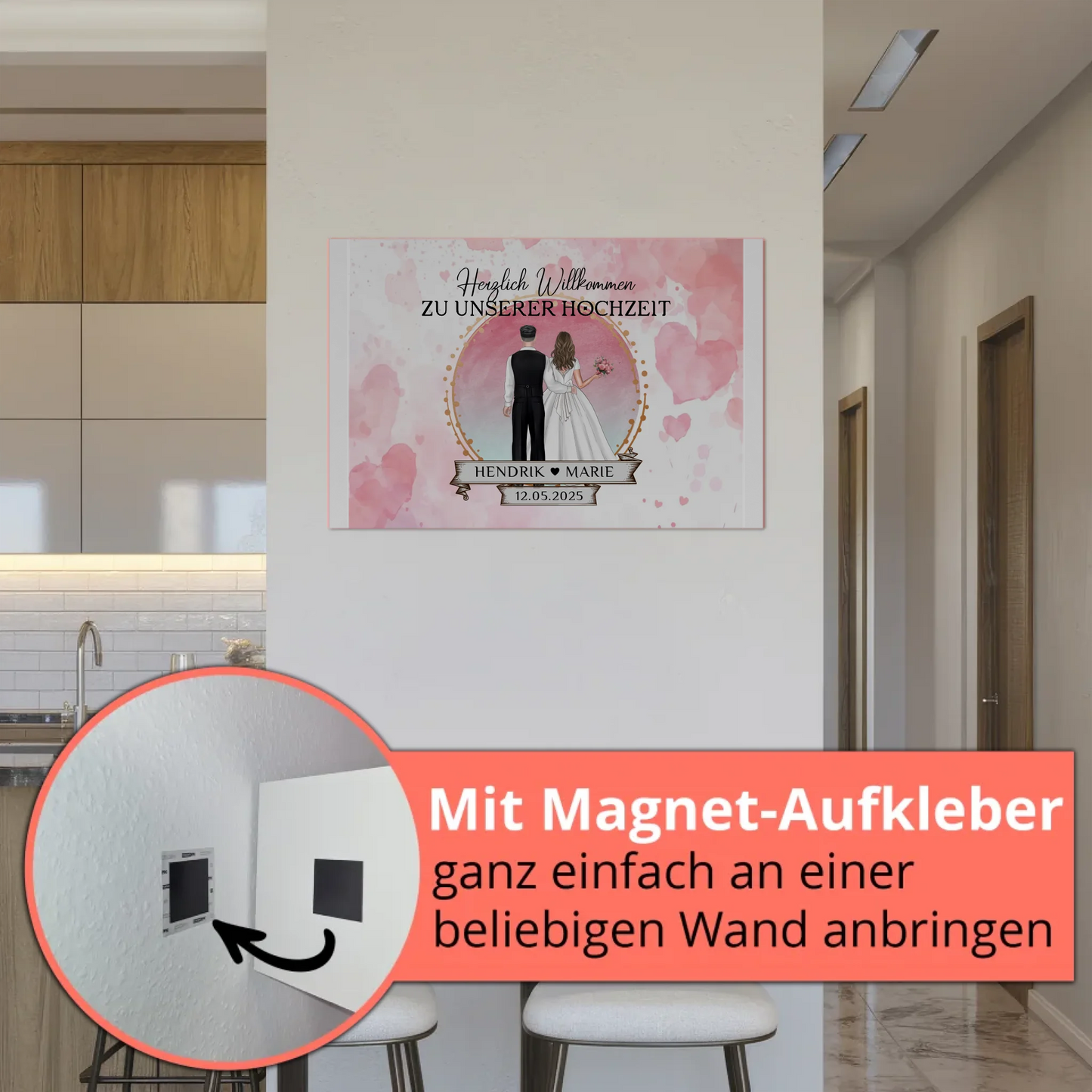 Willkommens Fotoboard Hochzeit Watercolor Geschenkideen