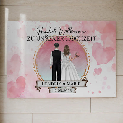 Willkommens Fotoboard Hochzeit Watercolor Geschenkideen
