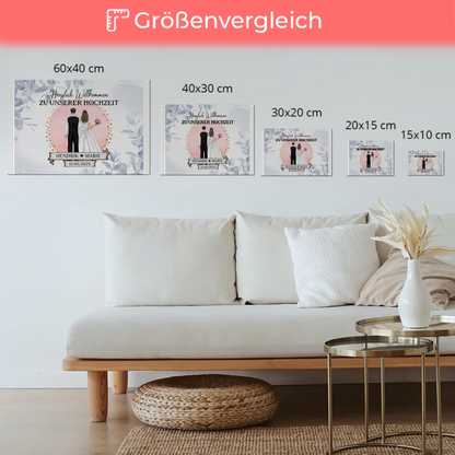 Willkommensschild Hochzeit Eucalyptus Blau Fotoboard