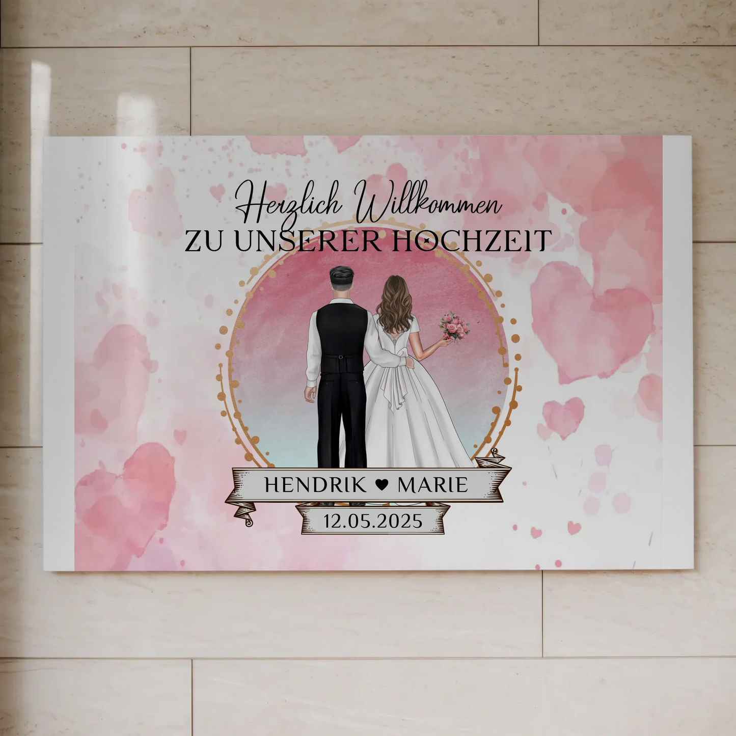 Willkommens Fotoboard Hochzeit Watercolor Geschenkideen