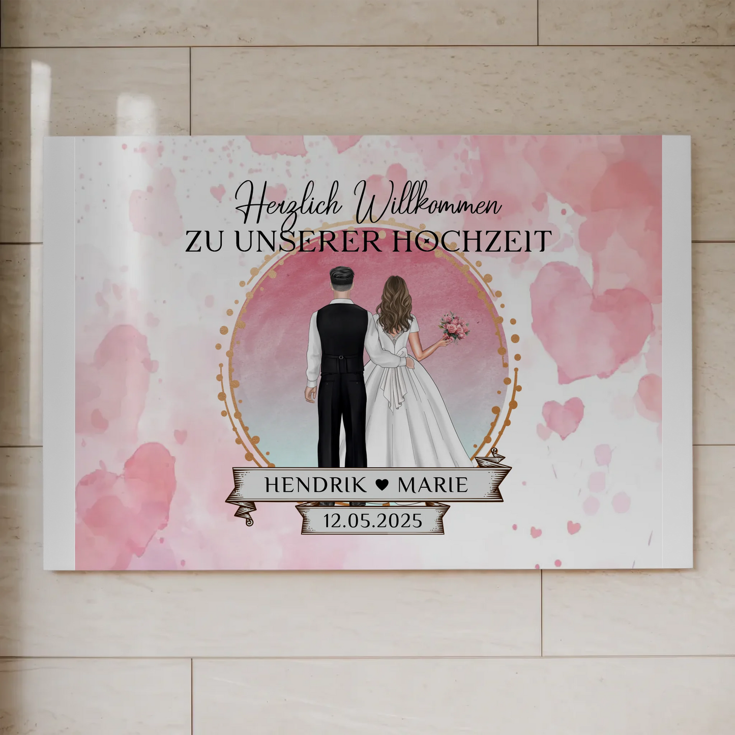 Willkommens Fotoboard Hochzeit Watercolor Geschenkideen