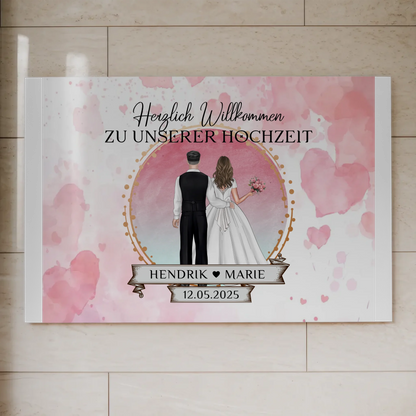 Willkommens Fotoboard Hochzeit Watercolor Geschenkideen