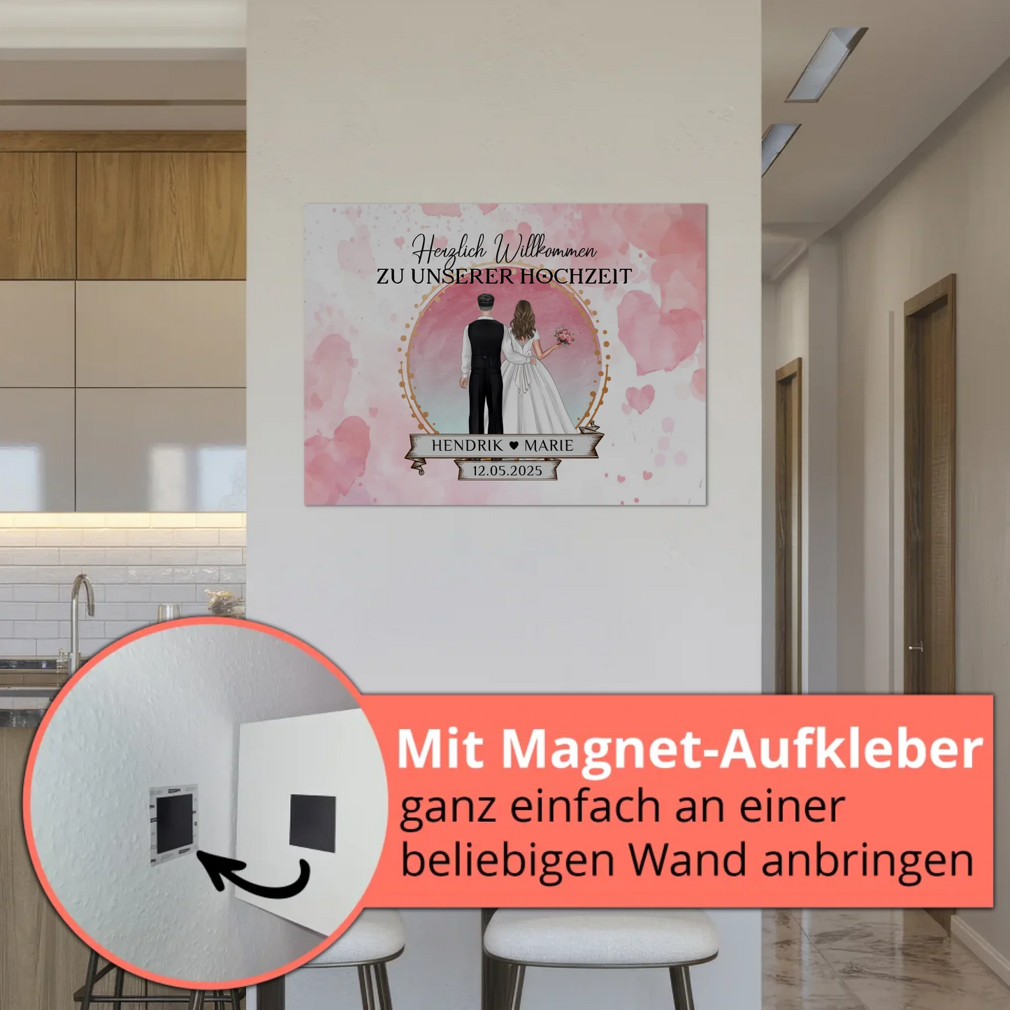 Willkommens Fotoboard Hochzeit Watercolor Geschenkideen