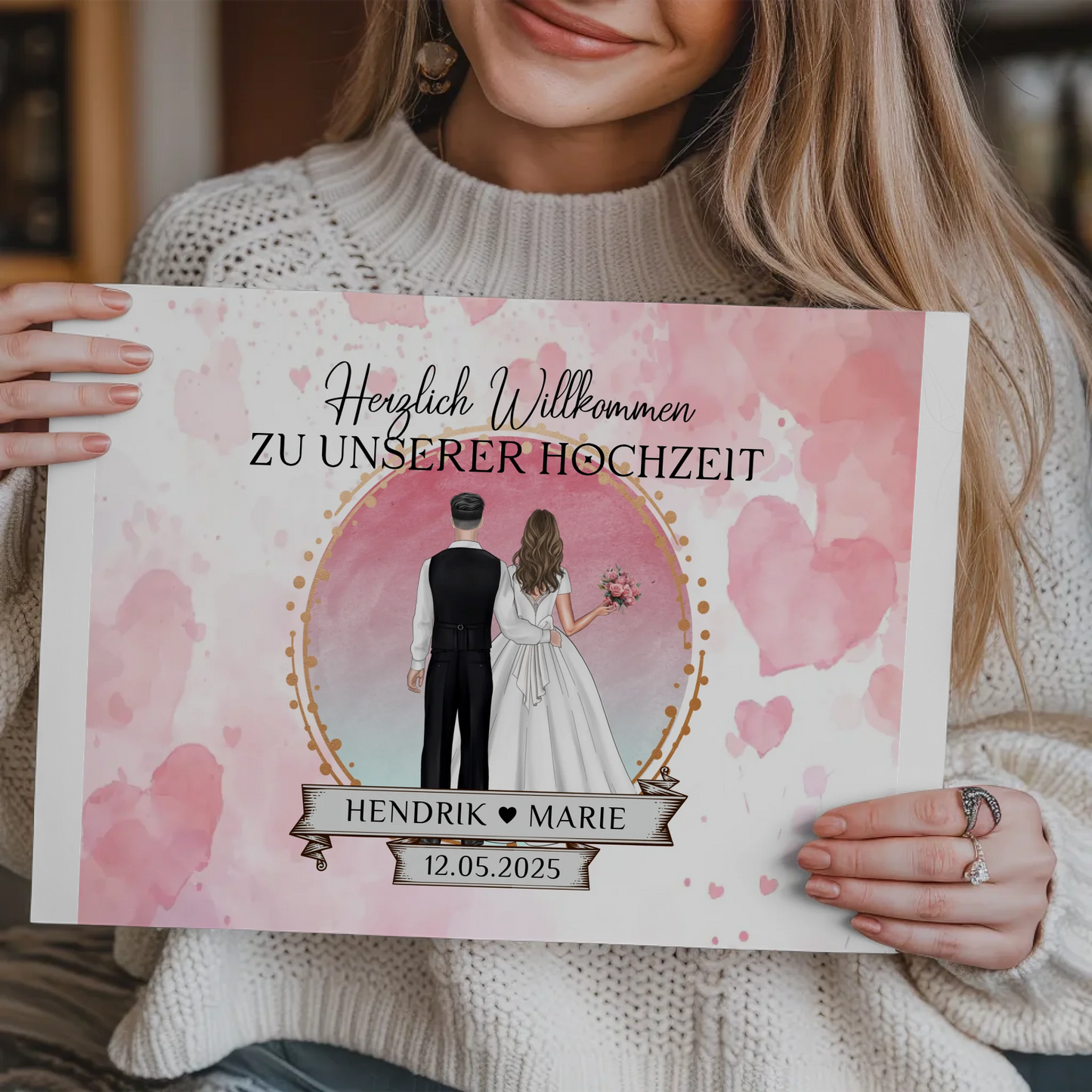 Willkommens Fotoboard Hochzeit Watercolor Geschenkideen