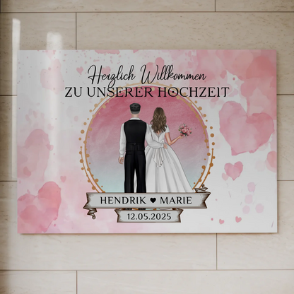 Willkommens Fotoboard Hochzeit Watercolor Geschenkideen