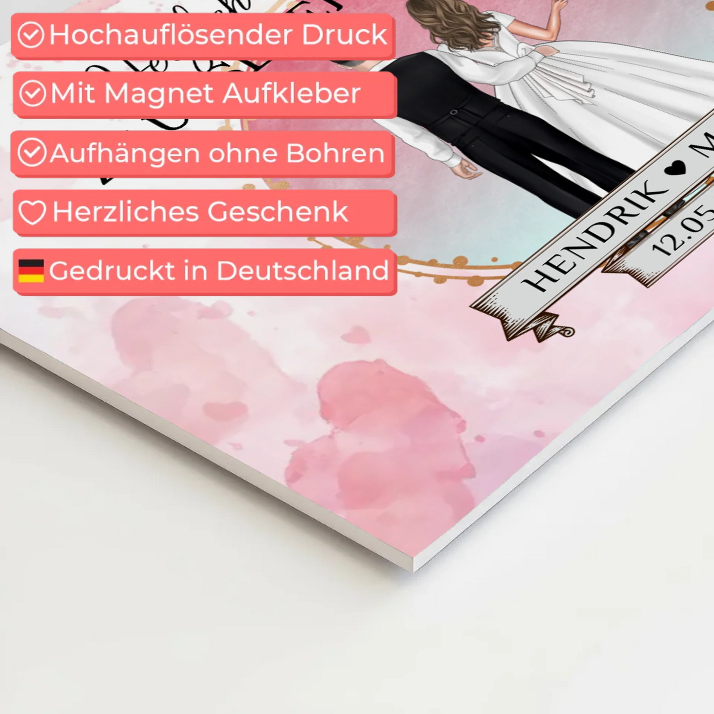 Willkommens Fotoboard Hochzeit Watercolor Geschenkideen