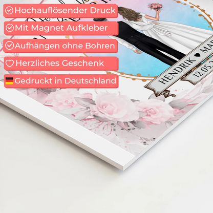 Floral Fotoboard Hochzeit Willkommensschild Personalisiert