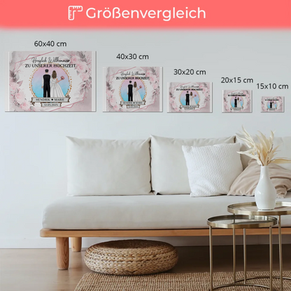 Floral Fotoboard Hochzeit Willkommensschild Personalisiert