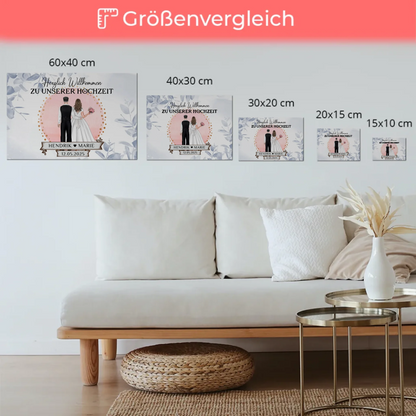Willkommensschild Hochzeit Eucalyptus Blau Fotoboard