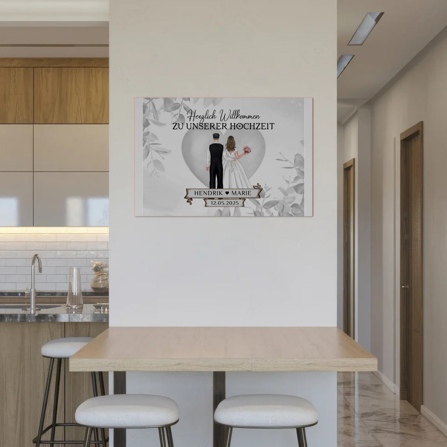 Fotoboard Hochzeit Herzlich Willkommen Eukalyptus Design