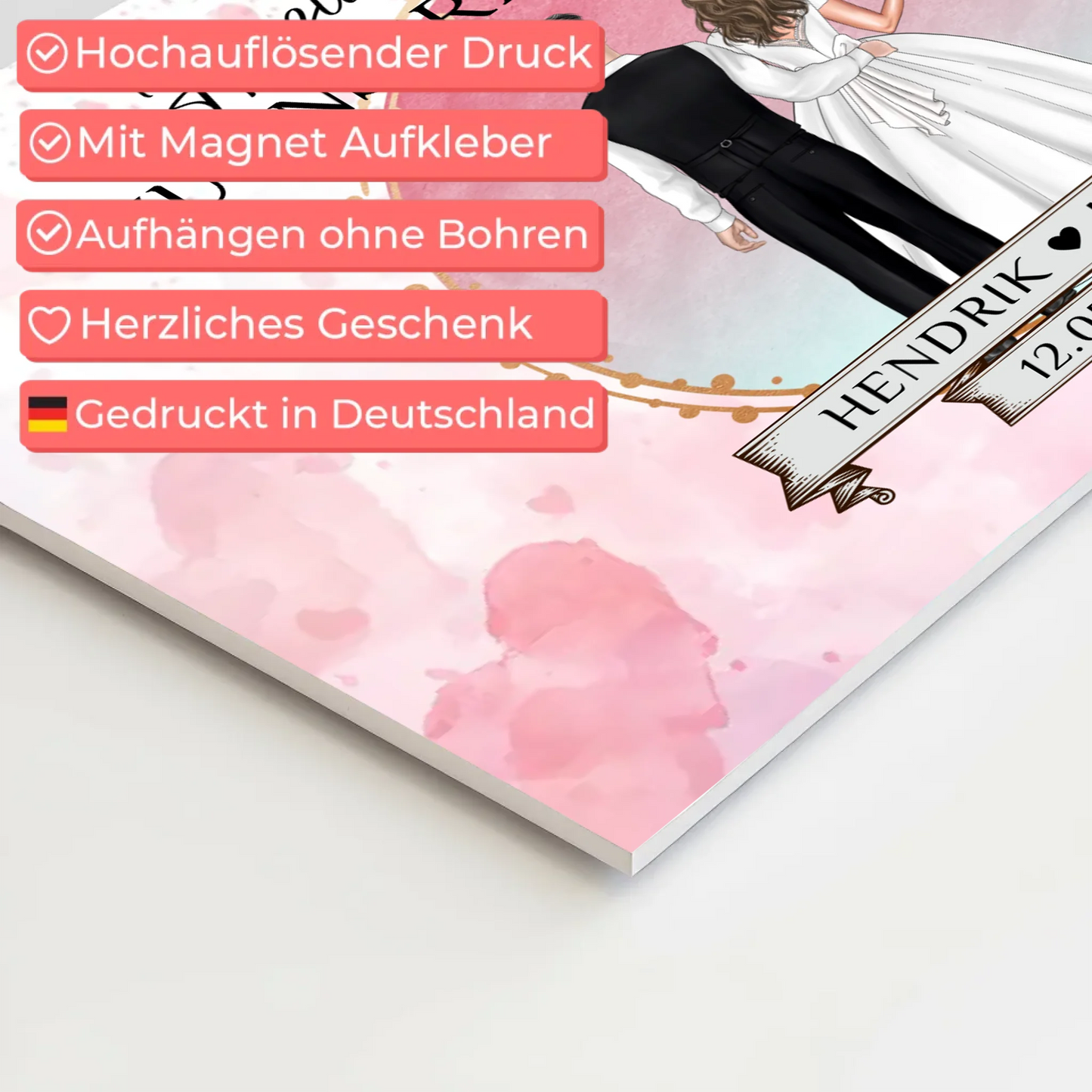 Willkommens Fotoboard Hochzeit Watercolor Geschenkideen