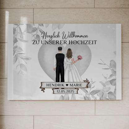 Fotoboard Hochzeit Herzlich Willkommen Eukalyptus Design