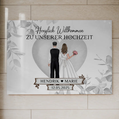 Fotoboard Hochzeit Herzlich Willkommen Eukalyptus Design