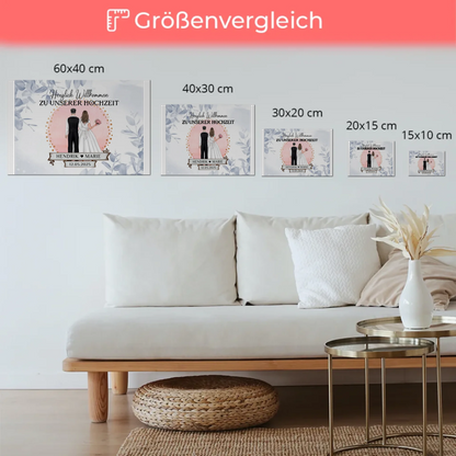 Willkommensschild Hochzeit Eucalyptus Blau Fotoboard