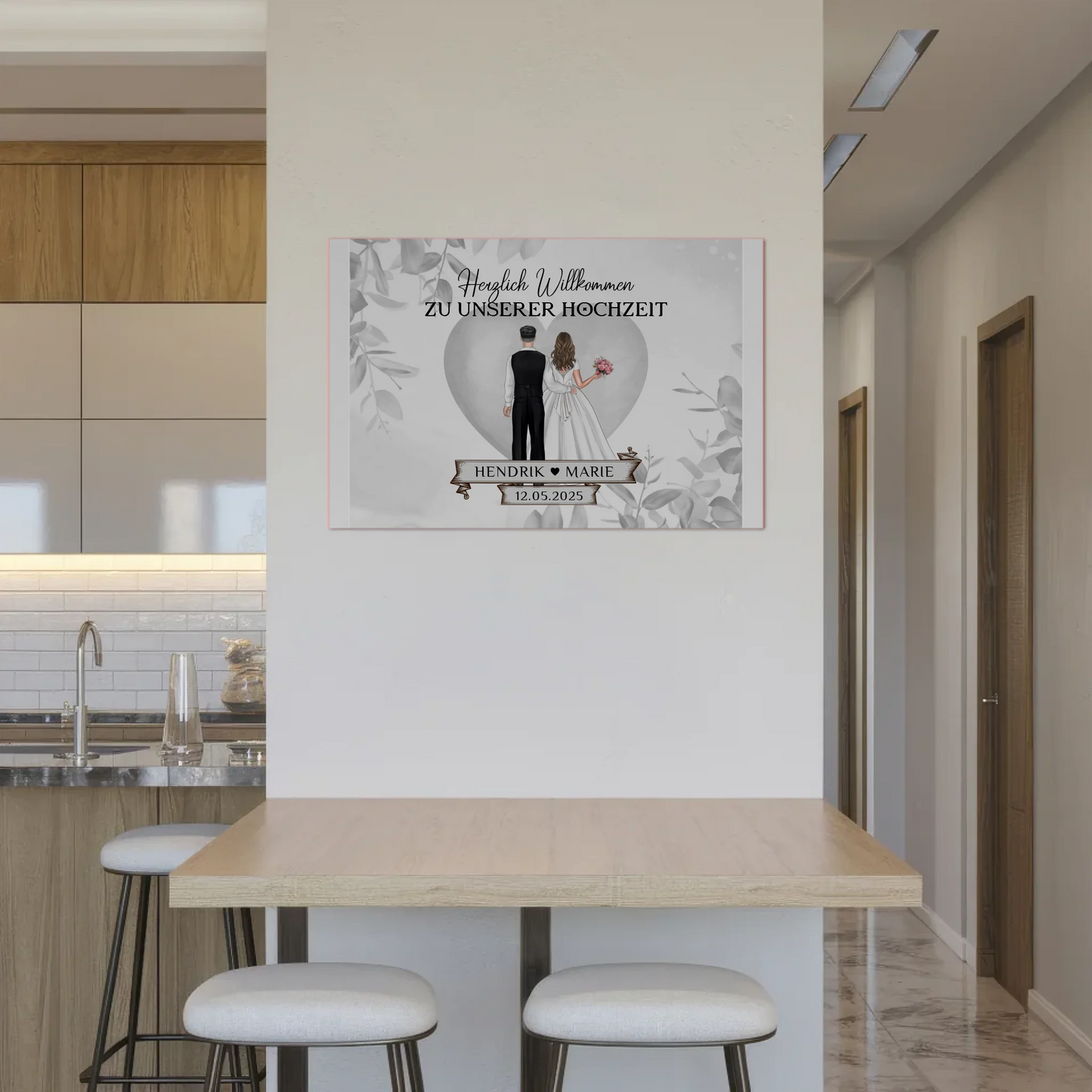 Fotoboard Hochzeit Herzlich Willkommen Eukalyptus Design