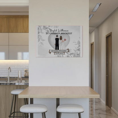 Fotoboard Hochzeit Herzlich Willkommen Eukalyptus Design