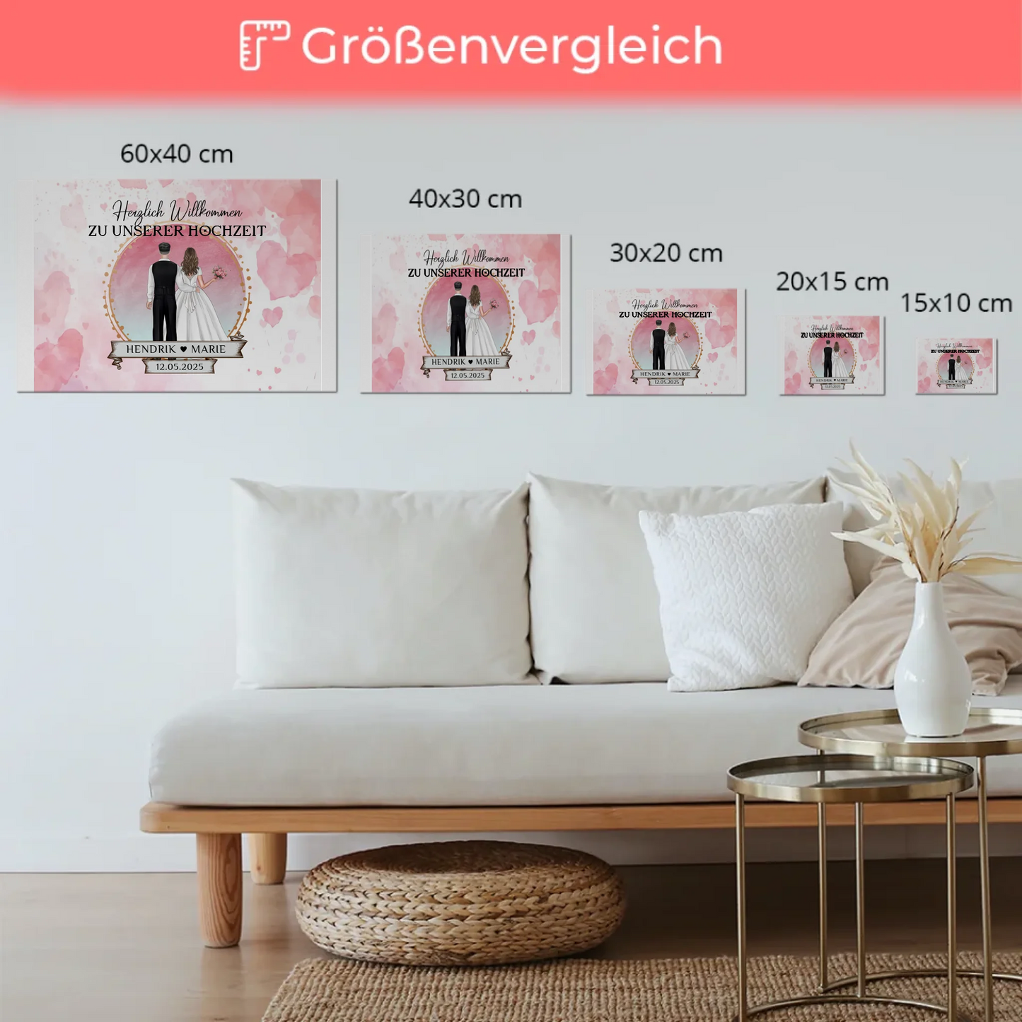 Willkommens Fotoboard Hochzeit Watercolor Geschenkideen