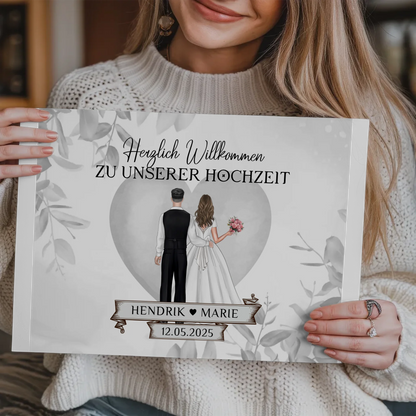 Fotoboard Hochzeit Herzlich Willkommen Eukalyptus Design