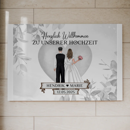 Fotoboard Hochzeit Herzlich Willkommen Eukalyptus Design