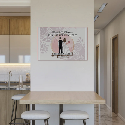 Willkommensschild Hochzeit Wasserfarb Stil Fotoboard