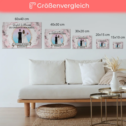 Floral Fotoboard Hochzeit Willkommensschild Personalisiert