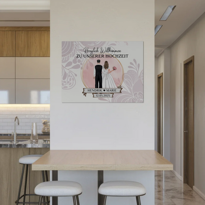 Willkommensschild Hochzeit Wasserfarb Stil Fotoboard