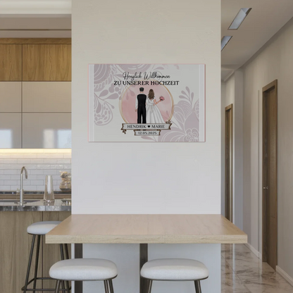 Willkommensschild Hochzeit Wasserfarb Stil Fotoboard
