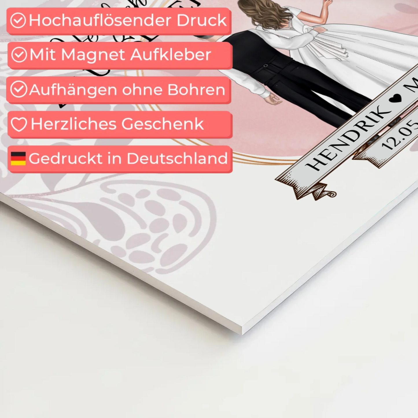 Willkommensschild Hochzeit Wasserfarb Stil Fotoboard